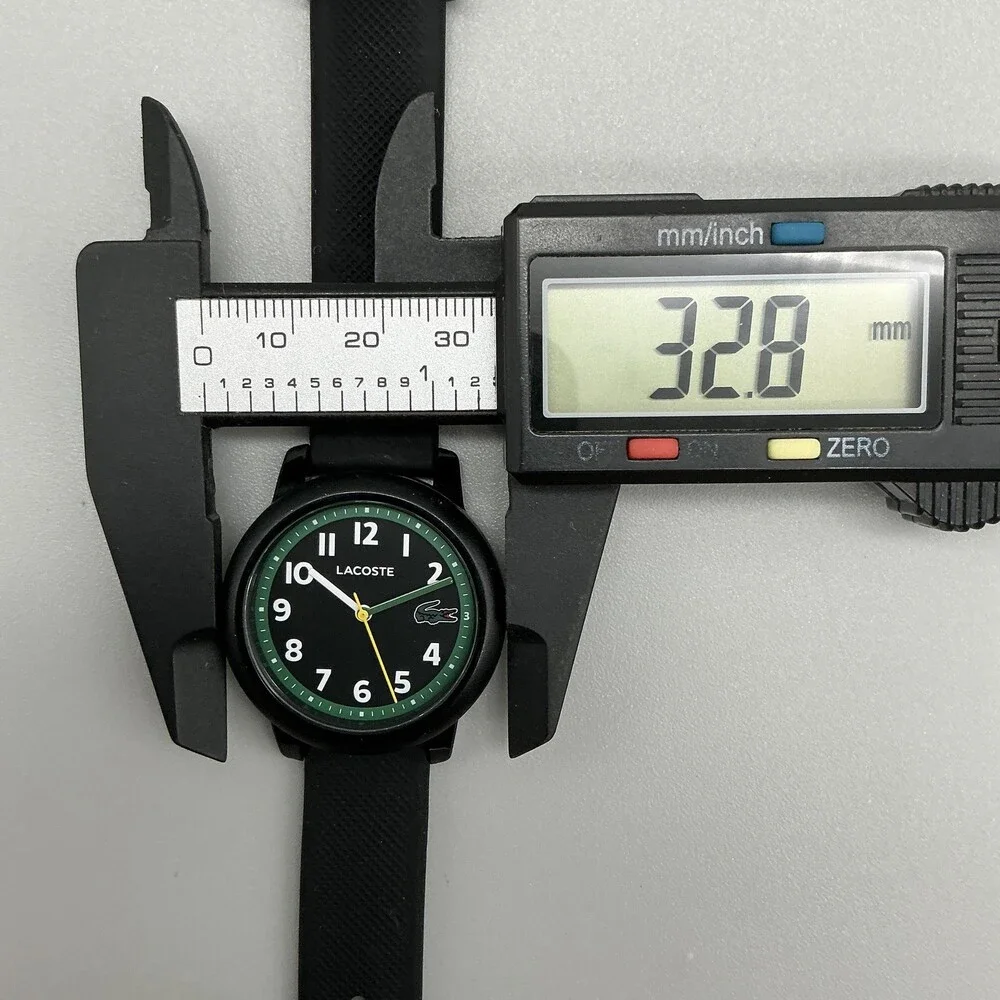 Lacoste Boys Watch 33mm Black Green Dial Silicone 50M WR Sport New Battery